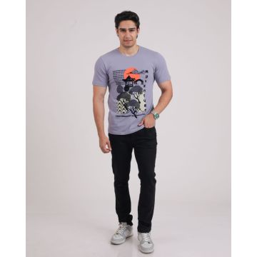 Pique Round Neck TShirt (Purple)