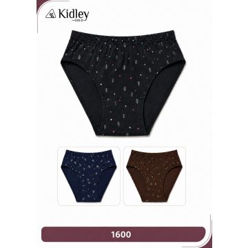 Kidley Pure Cotton Printed Full-Coverage Panty – Dark Assorted (1600)