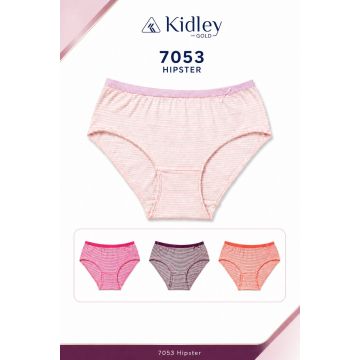 Kidley 7053 women's cotton-stretch striped hipster panty in bright assorted colours
