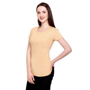 Bamboo cotton Women Beige Top