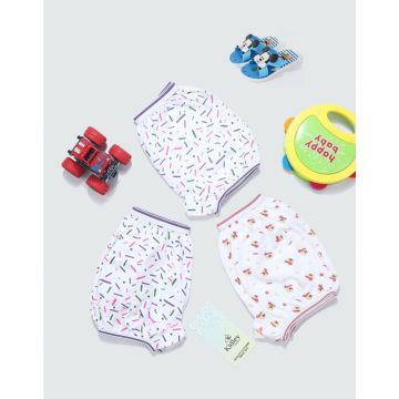 ComfortEase Printed Cotton Bloomers for Kids with Easy-Fit Waistband – Assorted Light Prints (Pack of 6)