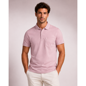 Men’s Mercerised Cotton Pique Polo T-Shirt – Pink