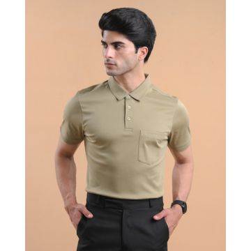 Mercerised Cotton Polo Smoke Green