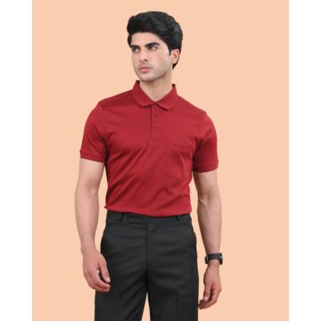 Mercerised Cotton Polo Wine