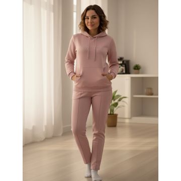 Peach WT Fur-Lined Cotton Tracksuit