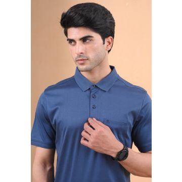 Mercerised Cotton Polo blue