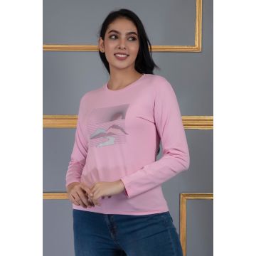 Cotton Lycra Top full sleeve pink