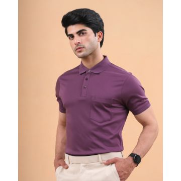 Mercerised Cotton Polo Purple