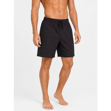 Men’s black cotton tonal-print lounge shorts front view